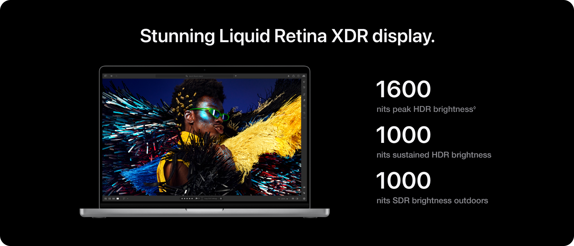 Stunning Liquid Retina XDR display.