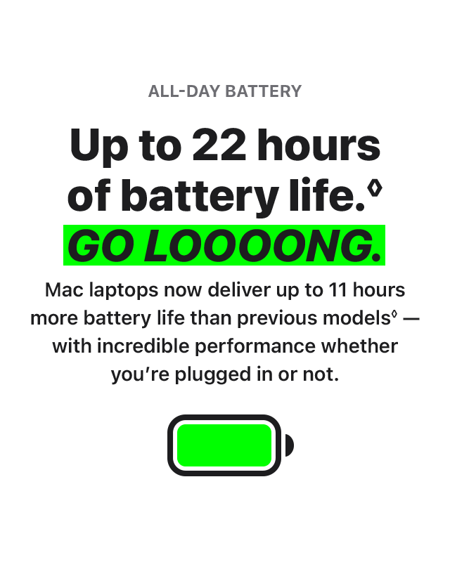 Up to 22h battery life