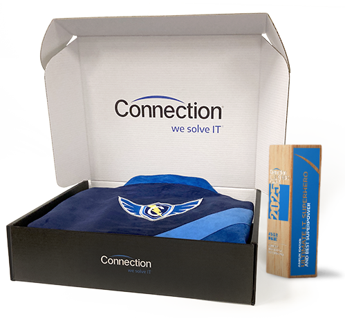 Connection - IT Superhero Award with cape box and award